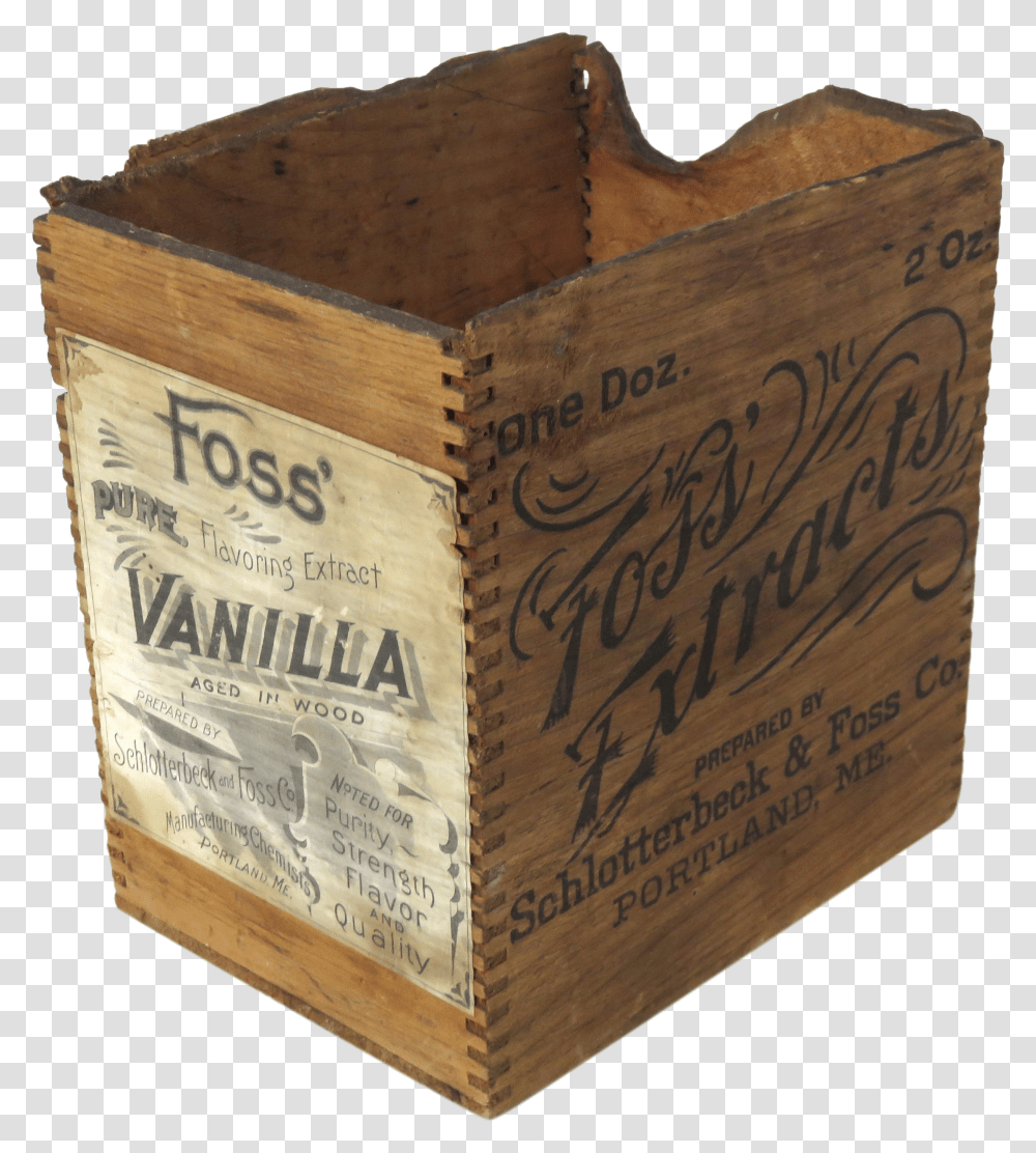 Primitive Vanilla Extract Wood Shipping Crate Plywood Transparent Png