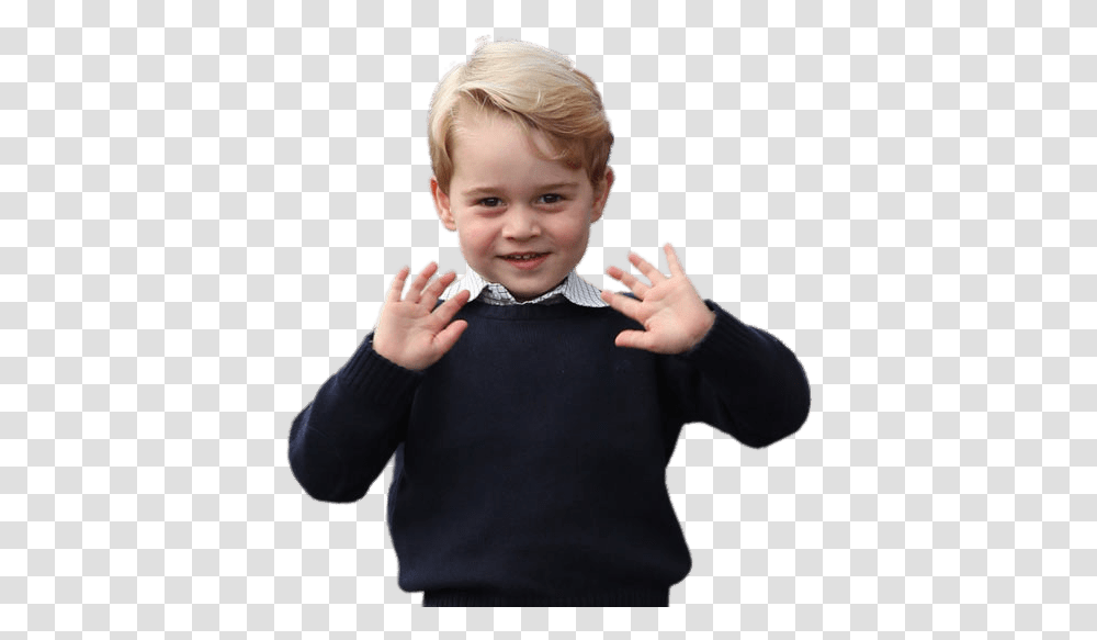 Prince George Showing Hands Prince George Of Cambridge Line For The Throne, Long Sleeve, Apparel, Person Transparent Png