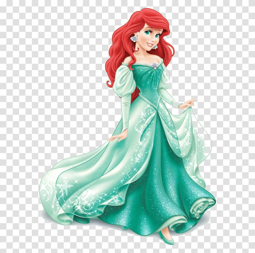 Princess Ariel Green Dress, Doll, Toy, Figurine, Barbie Transparent Png