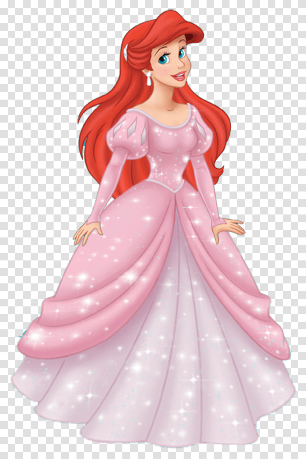 Princess Ariel Pink Dress, Barbie, Figurine, Doll, Toy Transparent Png