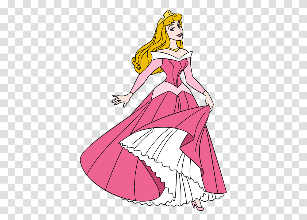 Princess Aurora Pink Dress Clipart Download Snow White Pink Dress, Apparel, Manga, Comics Transparent Png