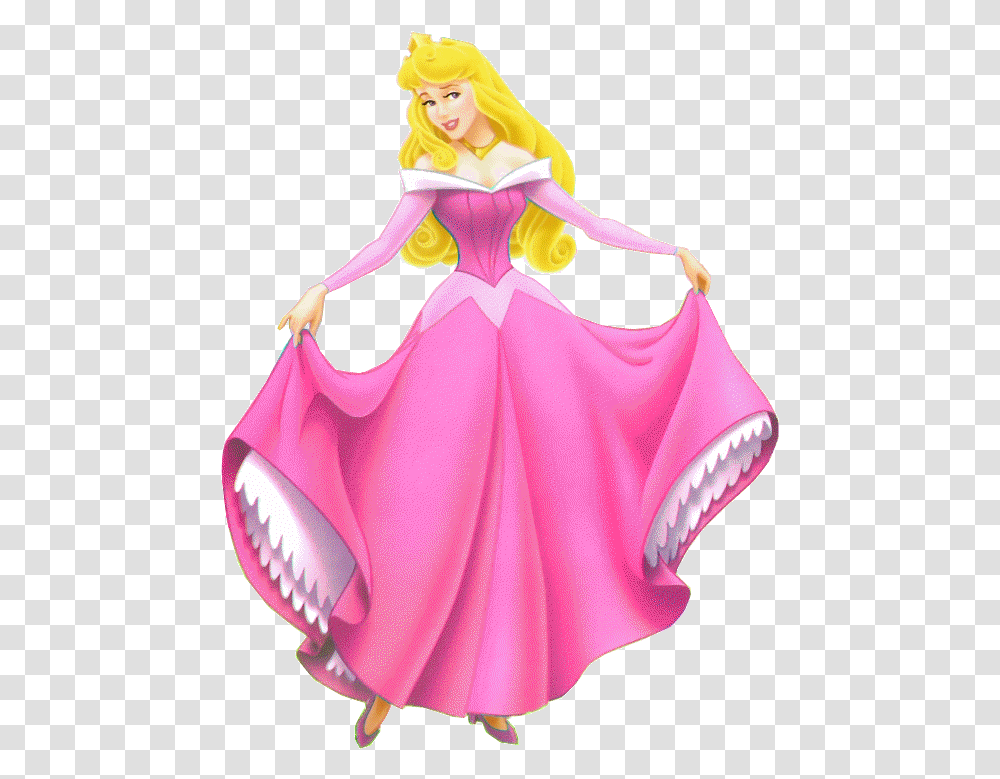 Princess Aurora Pink Dress, Figurine, Doll, Toy, Person Transparent Png