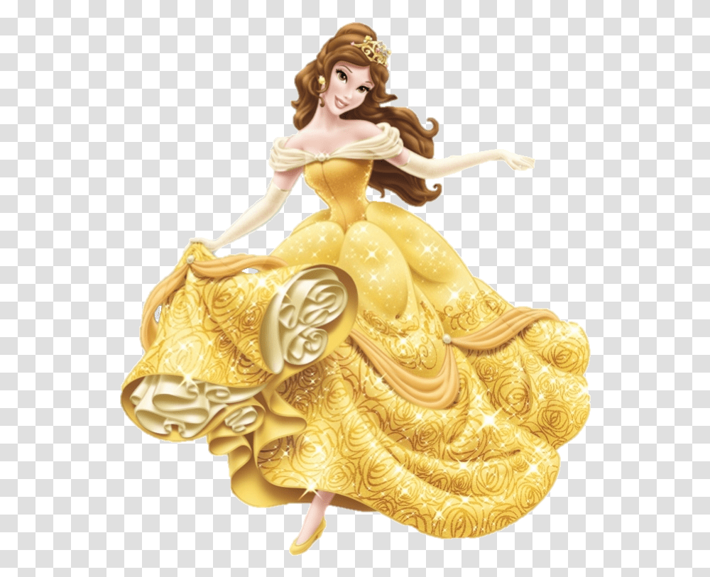 Princess Belle, Figurine, Gold, Toy, Person Transparent Png