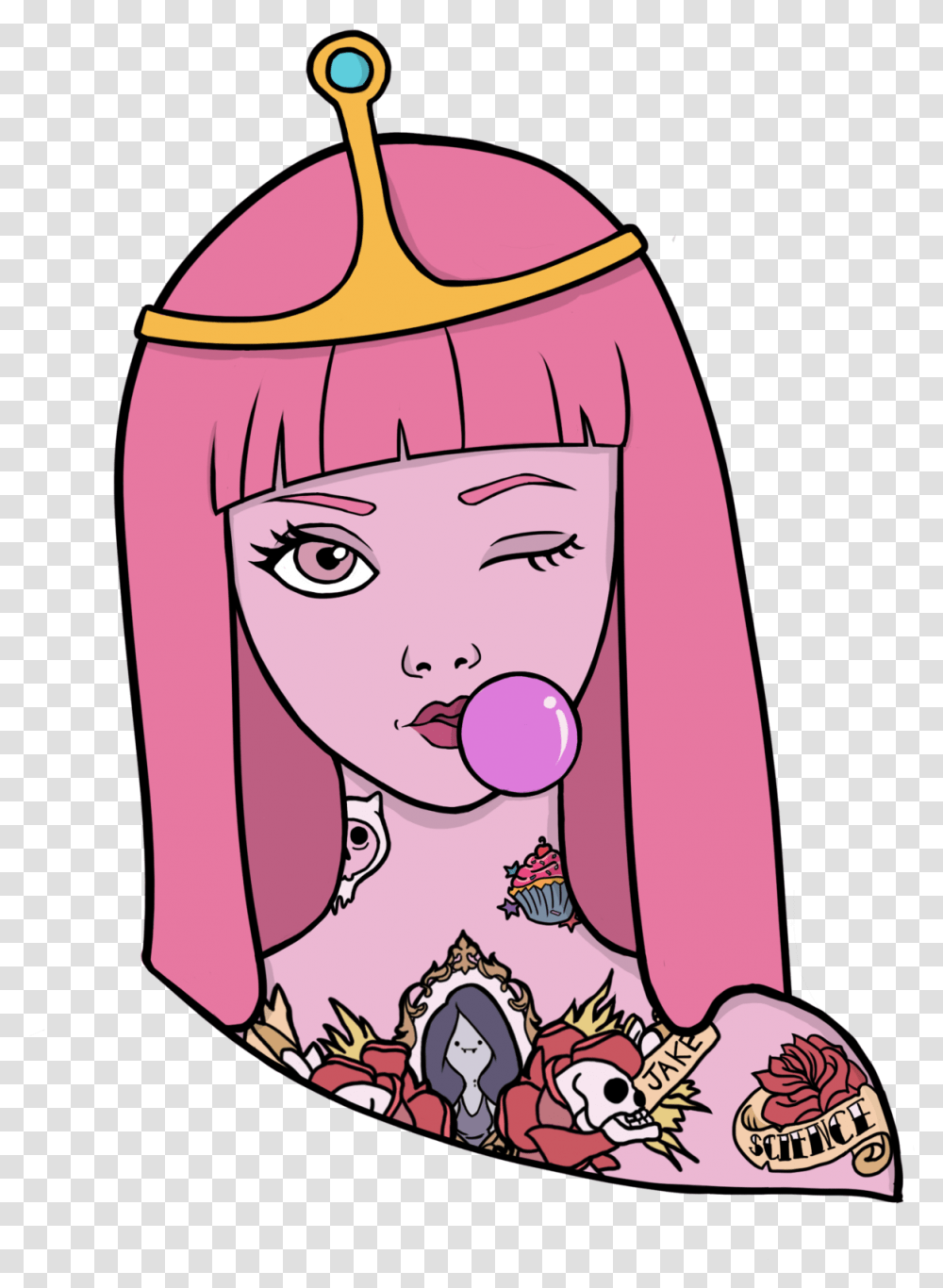 Princess Bubblegum Portrait By Guiganoide Features Prinzessin Bubblegum Adventure Tome, Drawing, Doodle Transparent Png