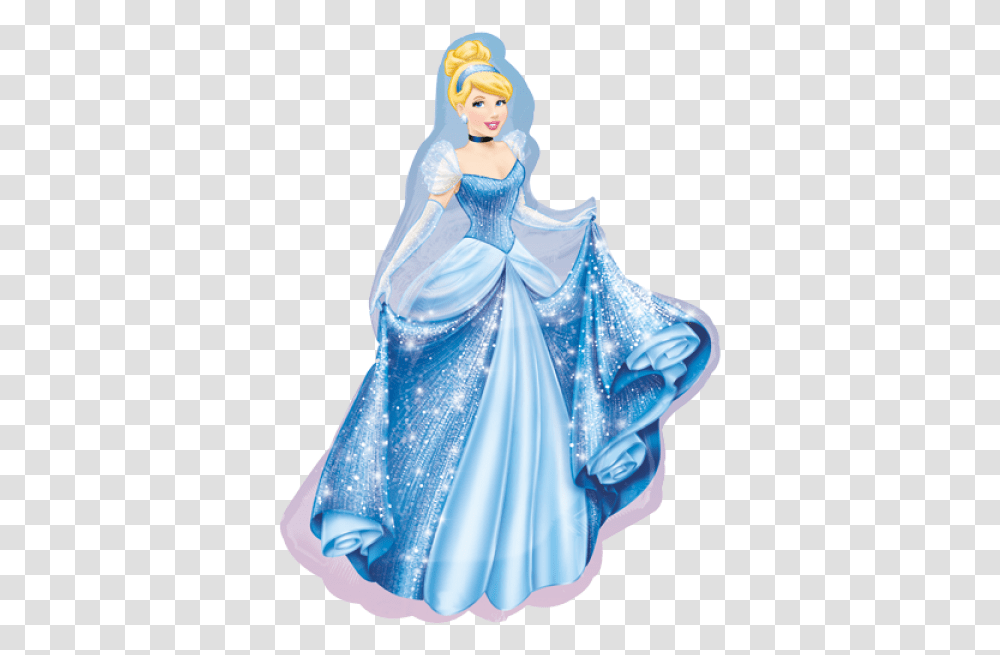 Princess Cinderella Supershape 33 Inch Balloon Anagram Cinderella Foil Balloon, Female, Person, Figurine, Crystal Transparent Png
