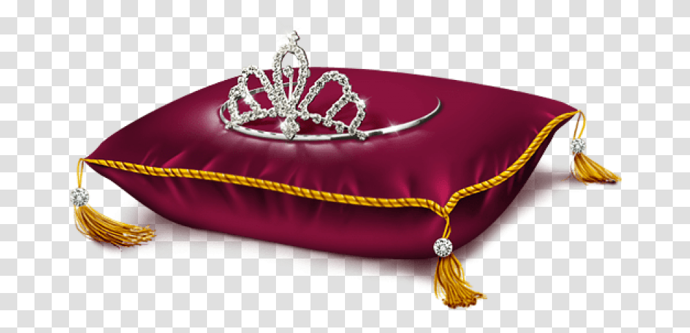 Princess Crown Crown On A Pillow, Cushion, Accessories, Accessory, Jewelry Transparent Png