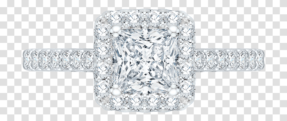 Princess Cut Diamond Halo Engagement Ring With 14k White Gold Ring, Gemstone, Jewelry, Accessories, Accessory Transparent Png