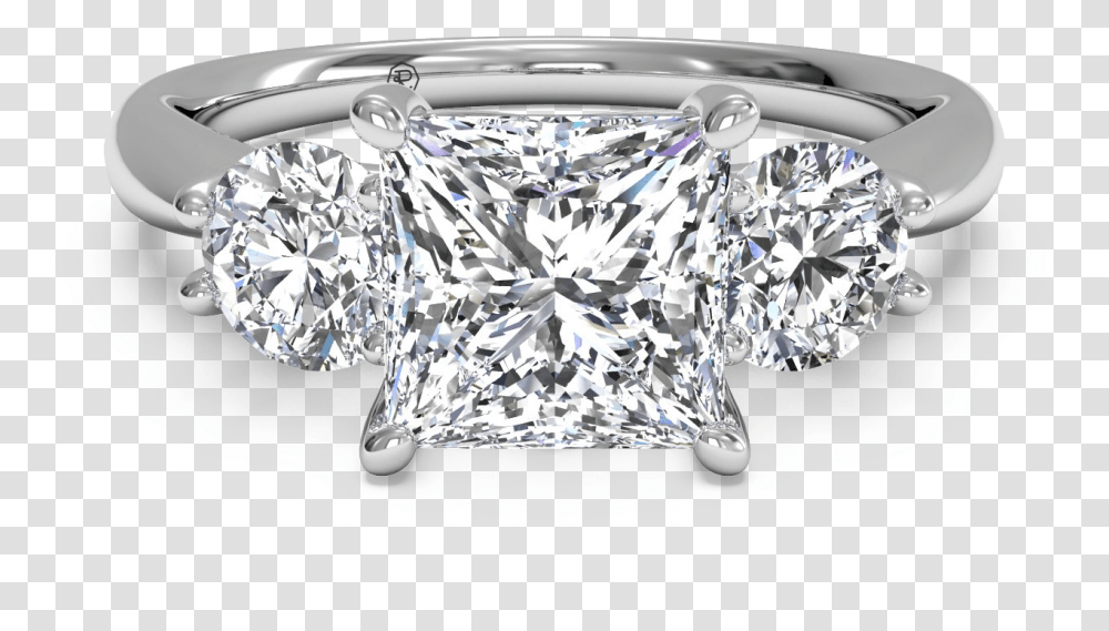Princess Cut Engagement Ring With Side Diamonds, Gemstone, Jewelry, Accessories, Accessory Transparent Png