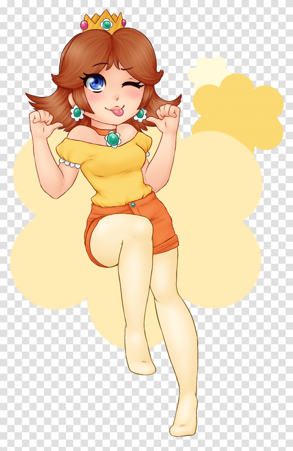 Princess Daisy By Ari Star On Newgrounds, Doll, Toy, Person, Art Transparent Png