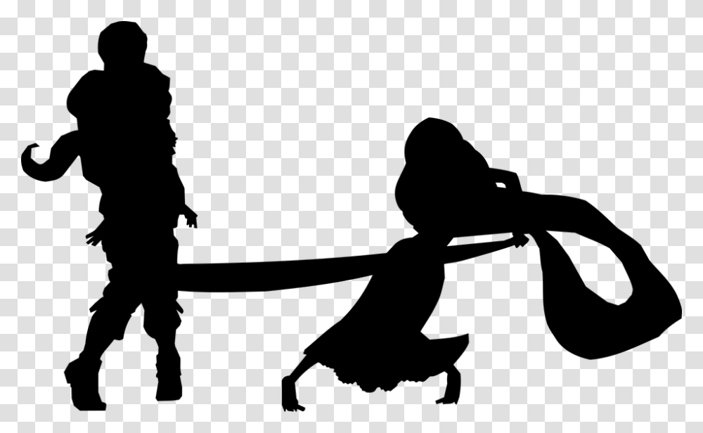 Princess Dress Up Clipart Disney Couple Silhouette, Person, Duel, Photography Transparent Png