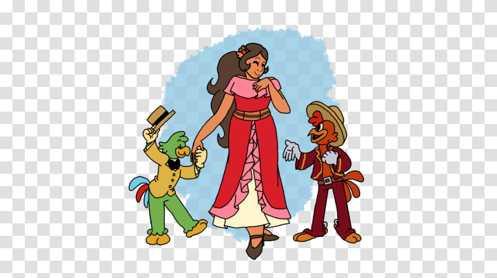 Princess Elena Of Avalor With Jose Carioc And Panchito Pistoles, Person, Book, Poster Transparent Png