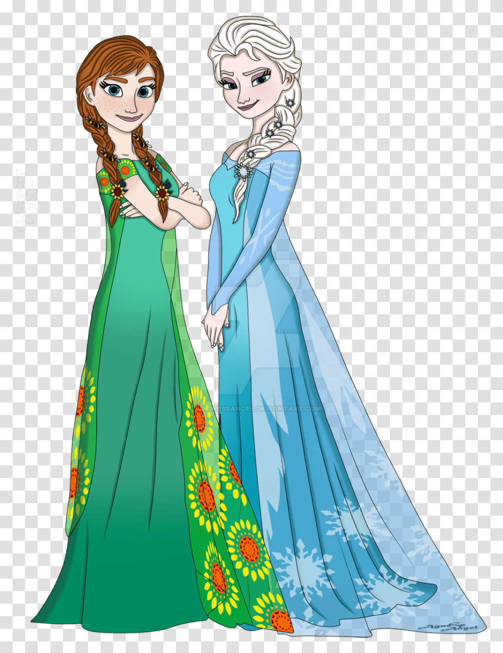 Princess Elsa Anna As Snow Queen, Apparel, Evening Dress, Robe Transparent Png