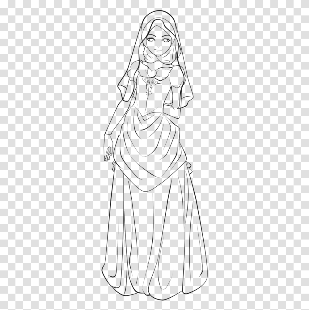 Princess Hijab Coloring Pages, Silhouette, Person, Leisure Activities Transparent Png