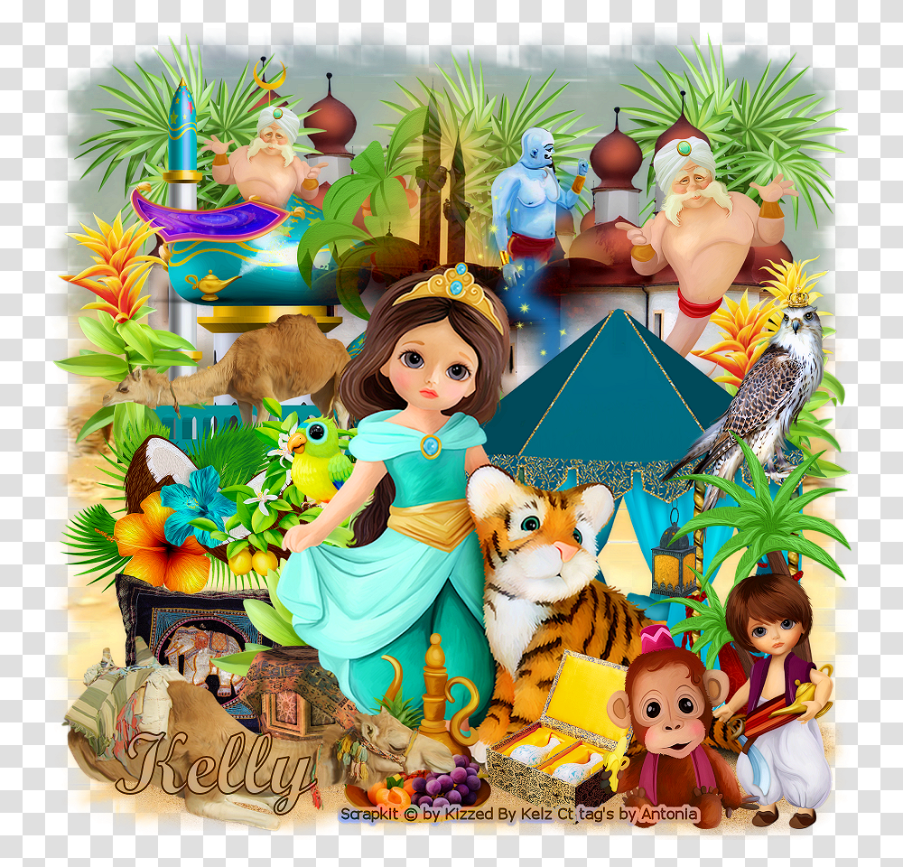 Princess Jasmine Cartoon Cartoon, Collage, Poster, Advertisement, Bird Transparent Png