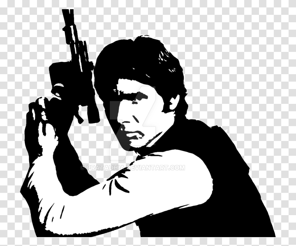 Princess Leia Clipart Gun Silhouette New Hope Han Solo Blasters, Person, Human, Stencil, Outdoors Transparent Png