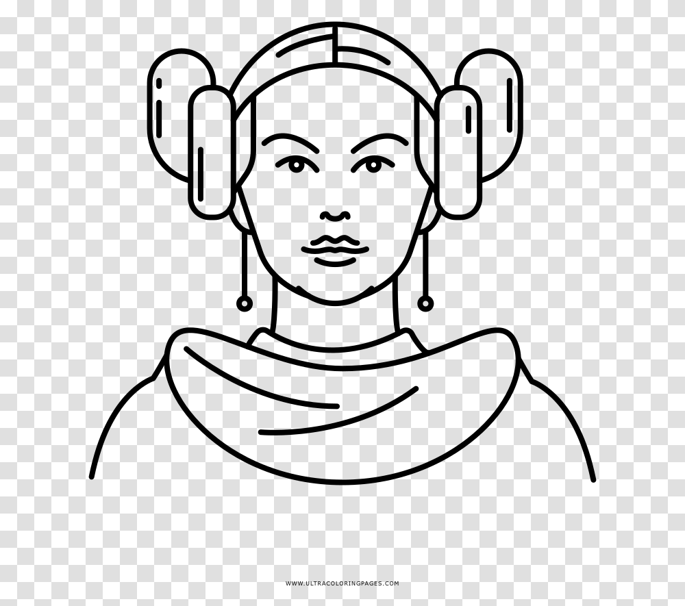 Princess Leia Coloring, Gray, World Of Warcraft Transparent Png