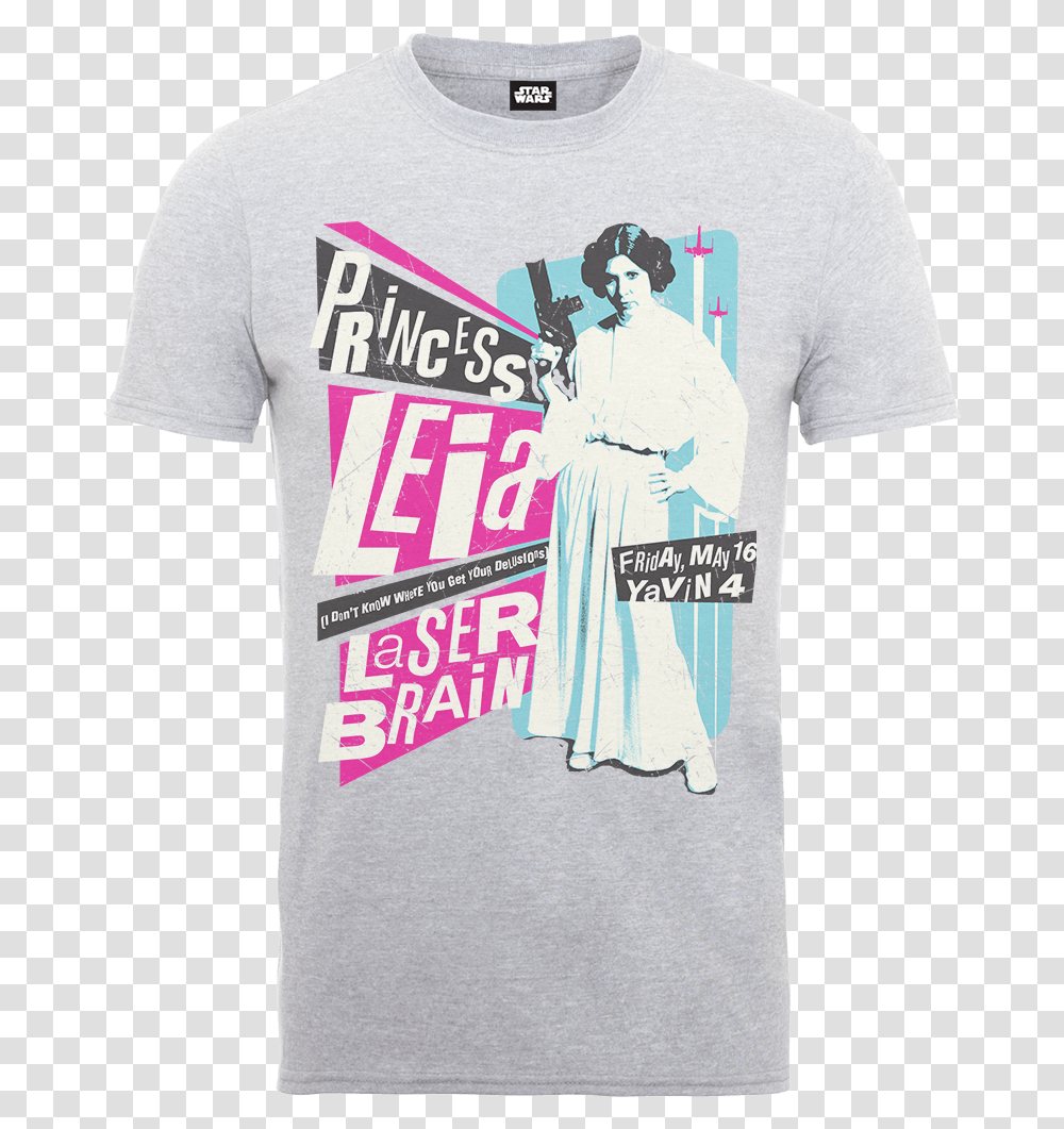 Princess Leia Image Active Shirt, Clothing, Apparel, T-Shirt, Person Transparent Png