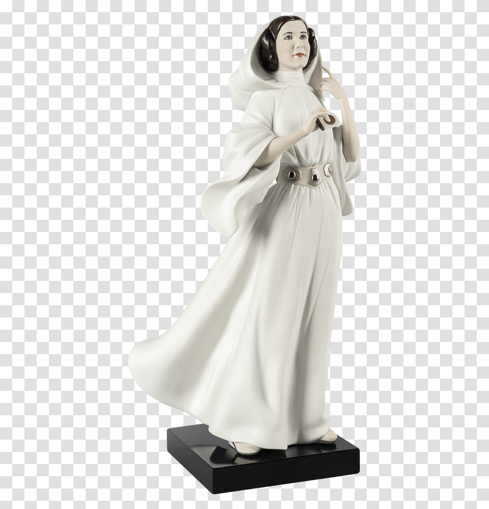 Princess Leia Porcelain Figurine Lladro Leia, Clothing, Robe, Fashion, Person Transparent Png