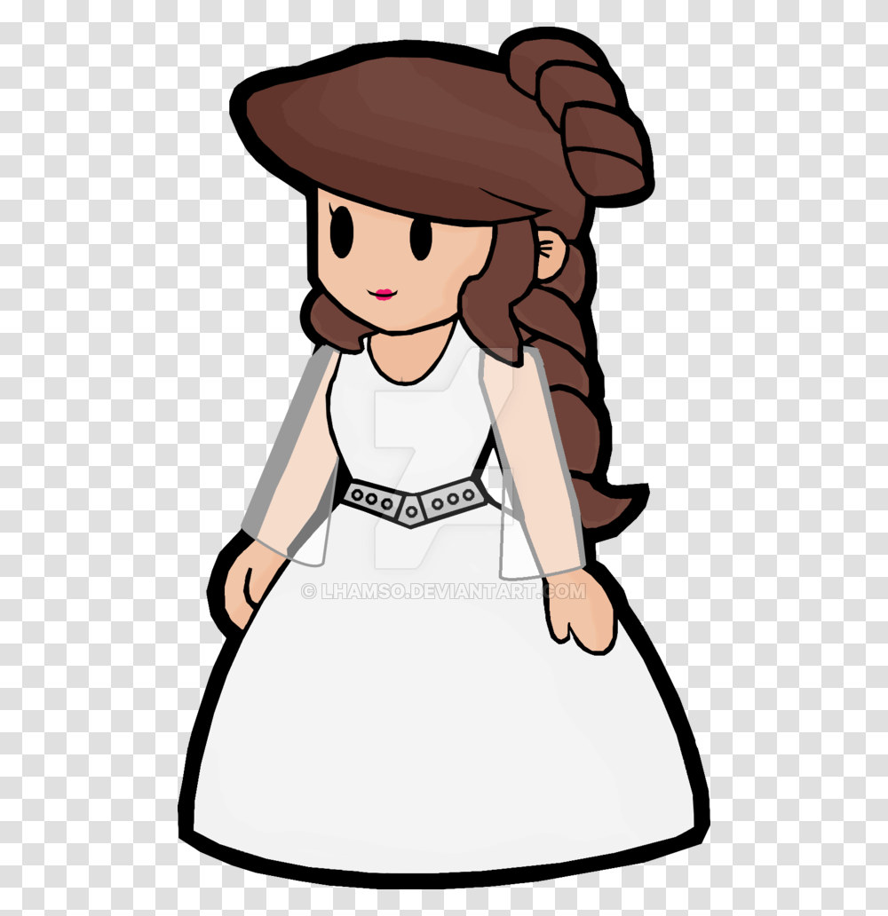 Princess Leia Star Wars Clipart Svg Library Library Fan Made Paper Mario Princesses, Person, Hat, Female Transparent Png
