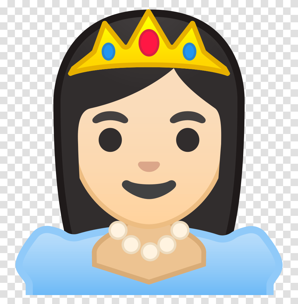 Princess Light Skin Tone Icon Noto Emoji People Profession Emoji Princesa, Jewelry, Accessories, Accessory, Crown Transparent Png