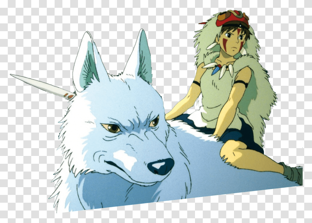 Princess Mononoke Ghibli Princess Mononoke Background, Wolf, Mammal, Animal, Person Transparent Png
