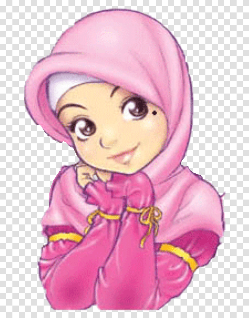 Princess Muslimah Anime Islam Assalamualaikum Gif, Hood, Coat, Person Transparent Png