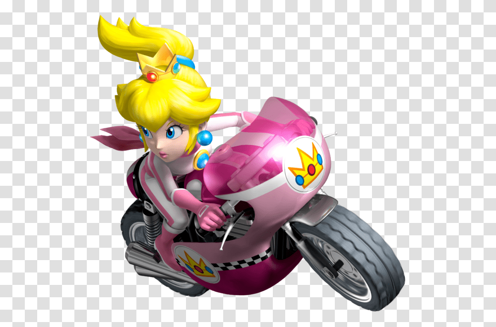 Princess Peach Appear From Mario Kart Wii Comics And Video Games, Toy, Motorcycle, Vehicle Transparent Png