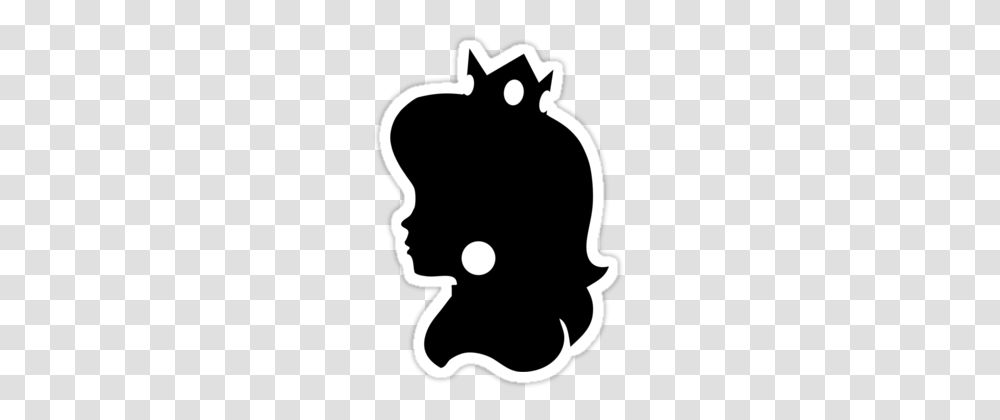 Princess Peach Clipart Black And White, Stencil, Label, Sticker Transparent Png