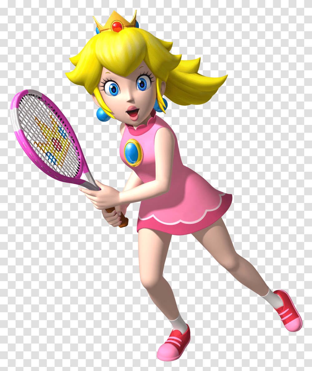 Princess Peach Hq Image Princess Peach Tennis Dress, Tennis Racket, Person, Human, Girl Transparent Png