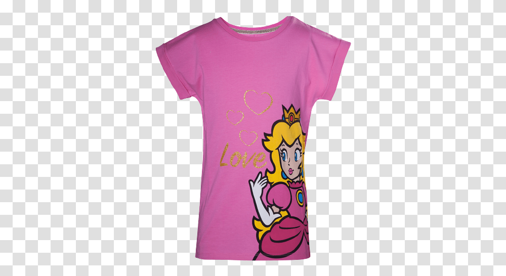 Princess Peach Love Kids Tshirt 8692 Cartoon, Clothing, Apparel, T-Shirt Transparent Png