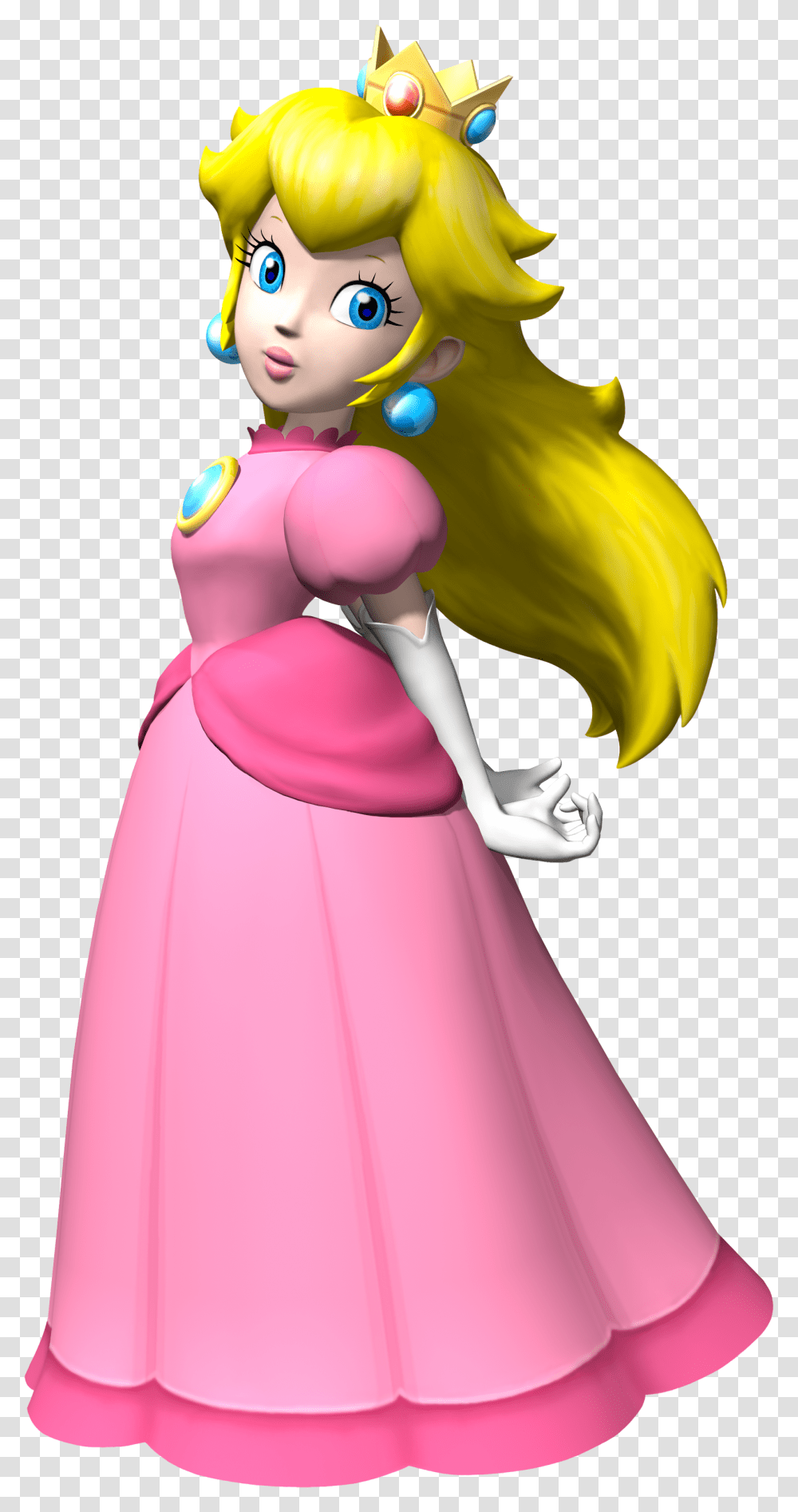 Princess Peach Mario Kart Wii Peach, Long Sleeve, Dress, Female Transparent Png
