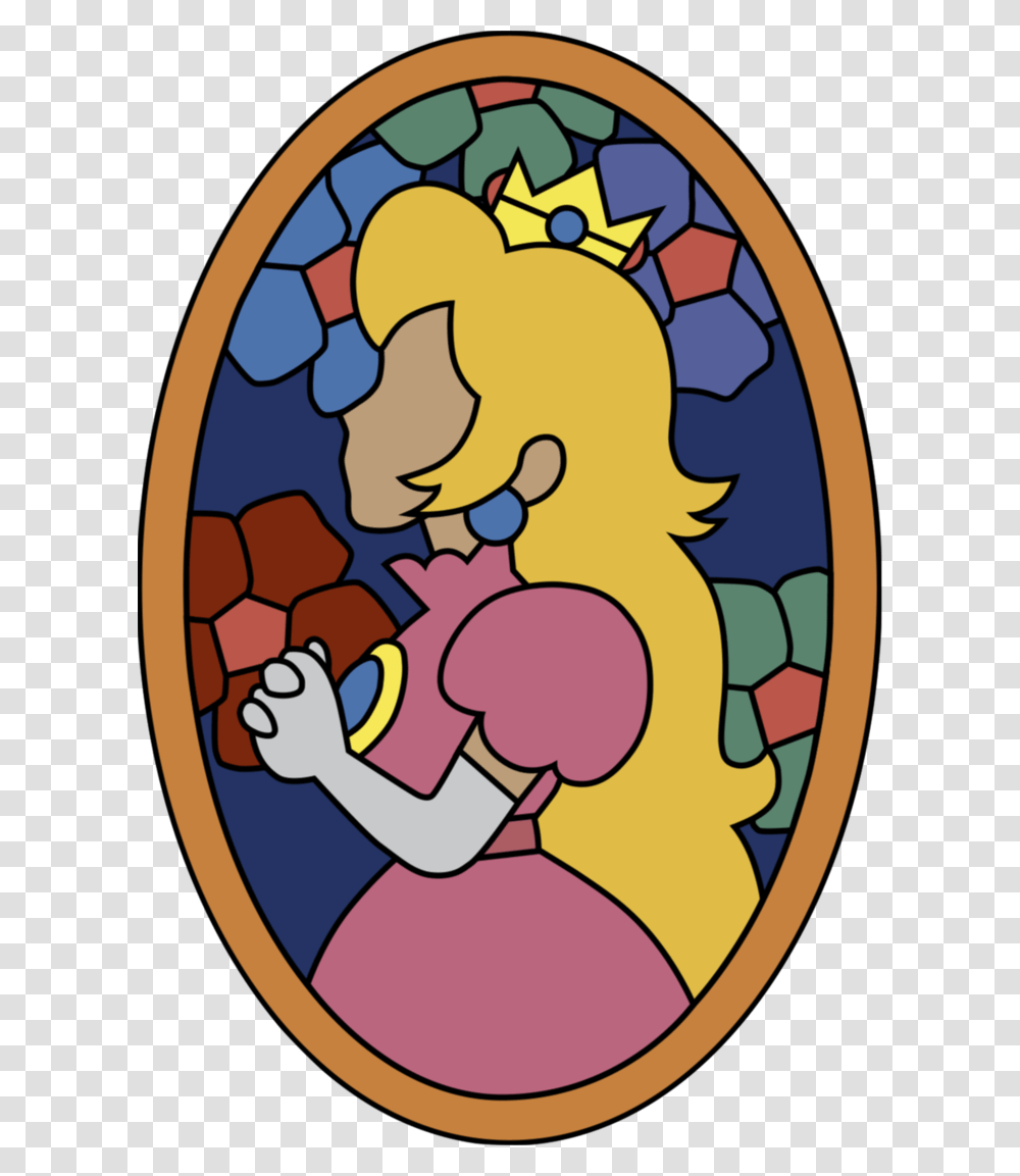 Princess Peach Stained Glass Window From Super Mario, Egg, Food Transparent Png
