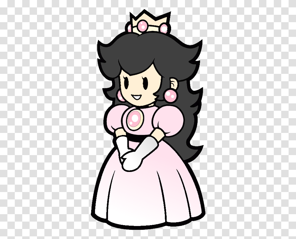 Princess Peach With Black Hair, Rattle, Doodle, Drawing Transparent Png