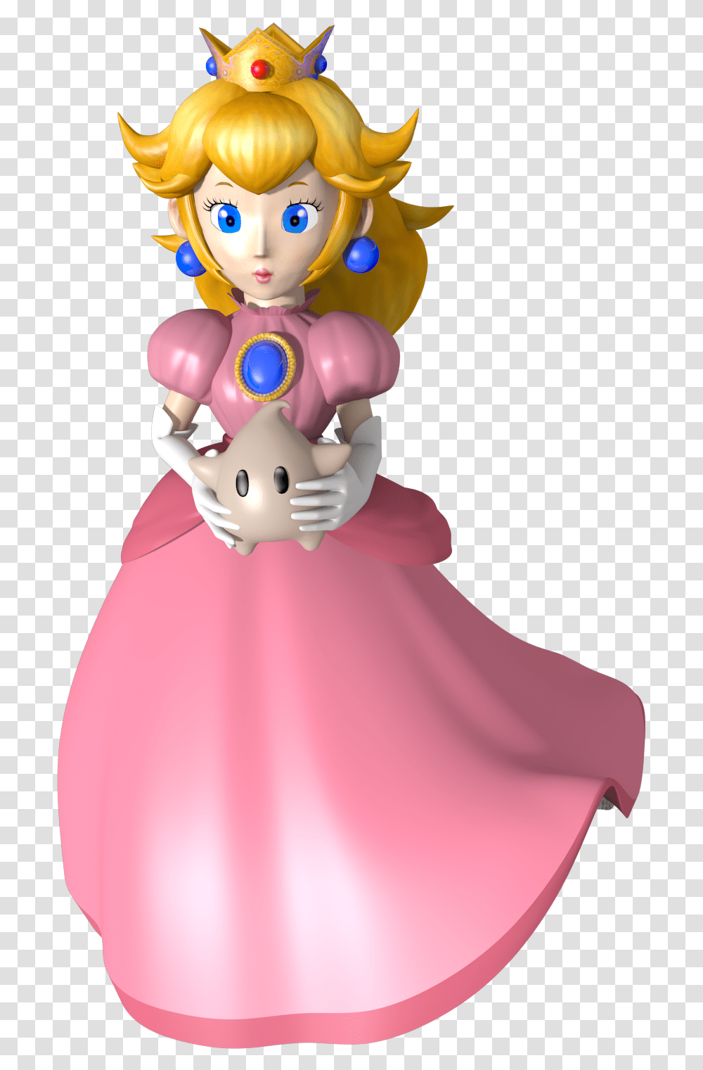 Princess Peach With Luma Princess Peach, Figurine, Apparel, Doll Transparent Png