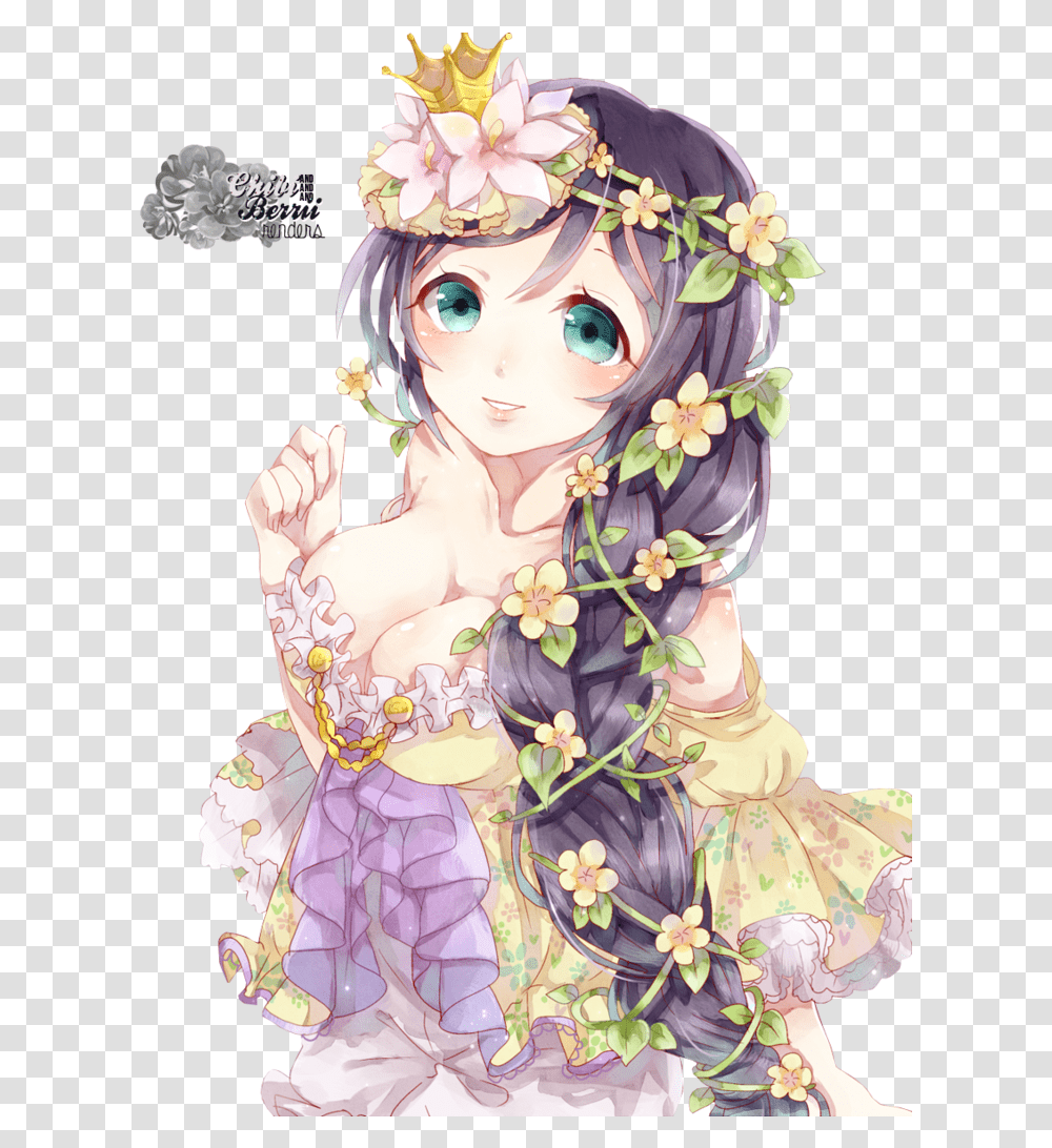 Princess Queen Anime Girl With Princess, Floral Design, Pattern Transparent Png
