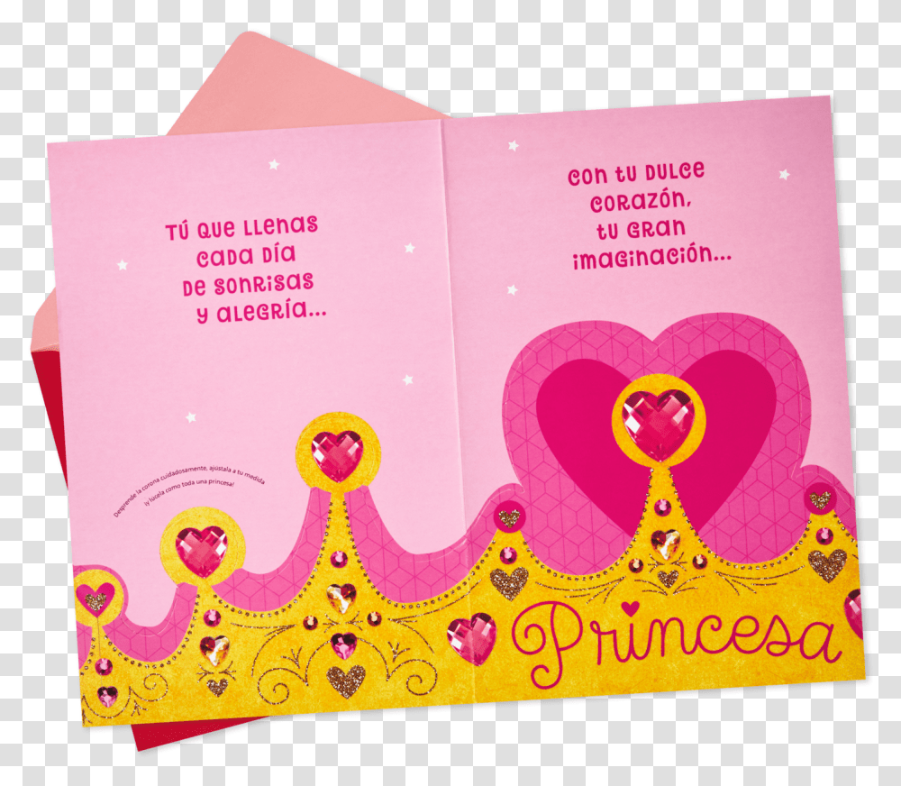 Princess Spanish Language Valentine's Day Card With Greeting Card, Book, Flyer, Poster, Paper Transparent Png