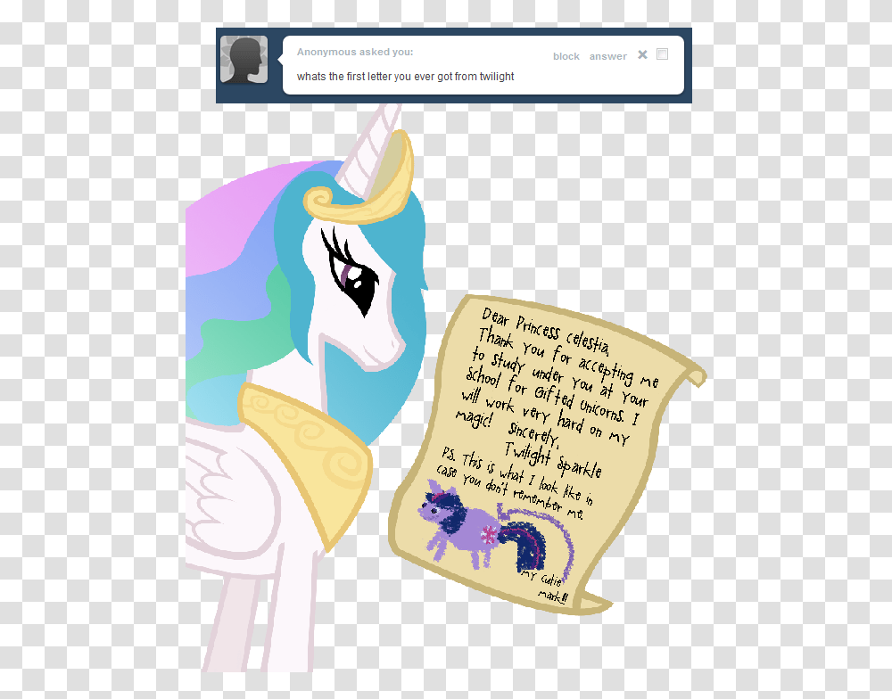 Princess Twilight Letter To Celestia, Handwriting, Page, Label Transparent Png