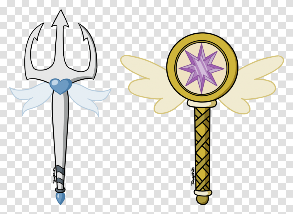 Princess Wand Clip Art Star Vs The Forces Of Evil Butterfly Wand, Emblem, Cross, Weapon Transparent Png