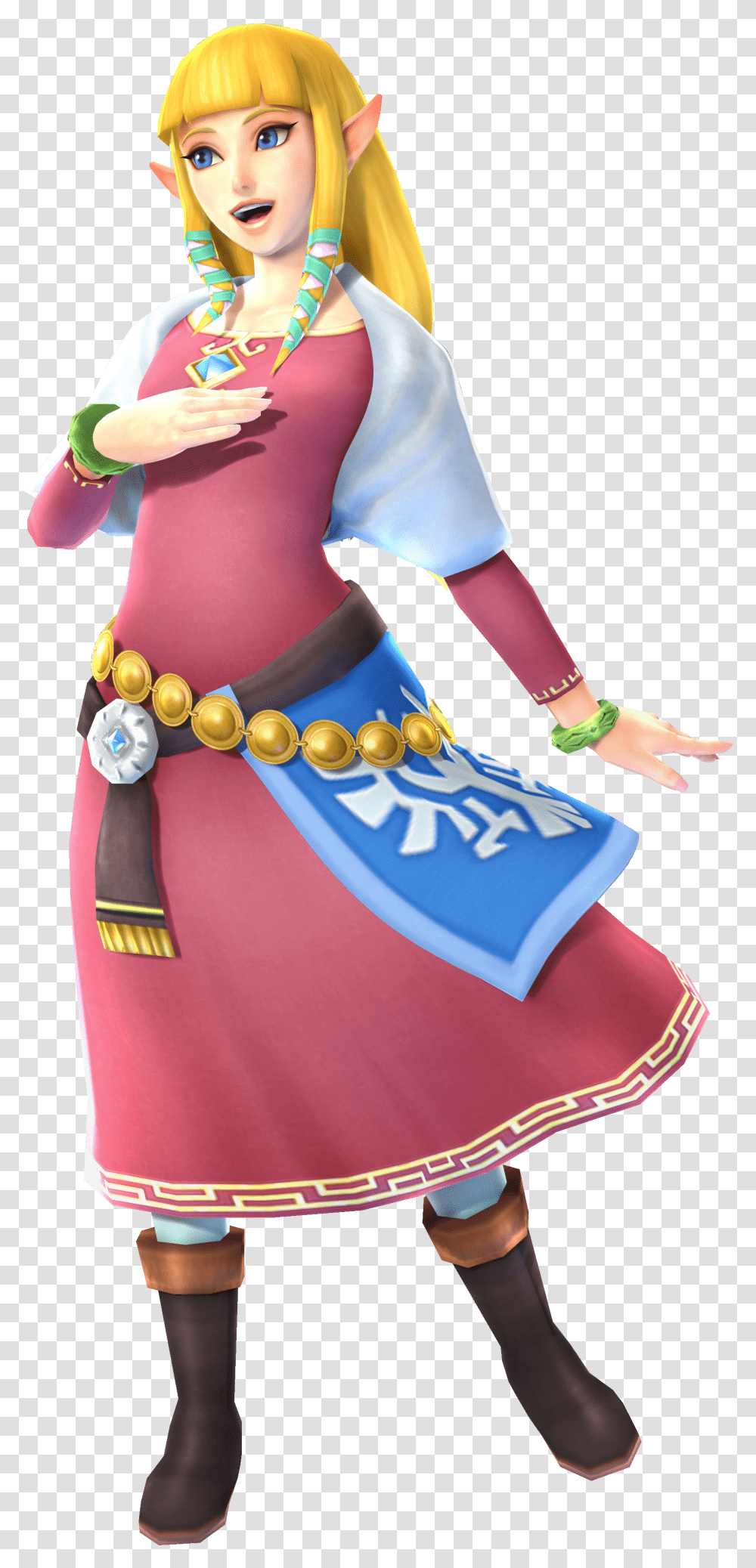 Princess Zelda, Clothing, Person, Skirt, Figurine Transparent Png