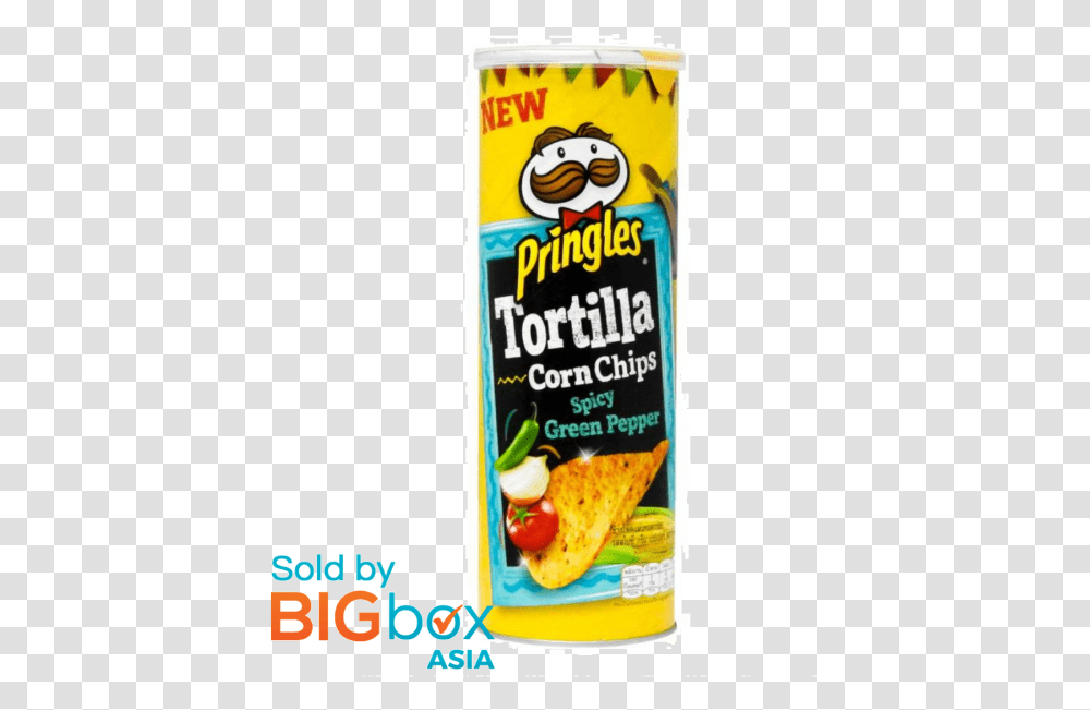Pringles Tortilla Spicy Green Pepper 110g Pringles, Food, Tin, Juice, Beverage Transparent Png