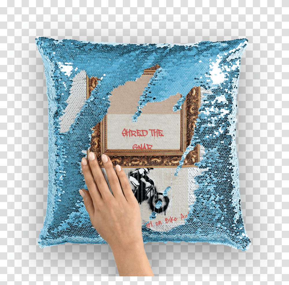 Print Sequin Pillow, Cushion Transparent Png