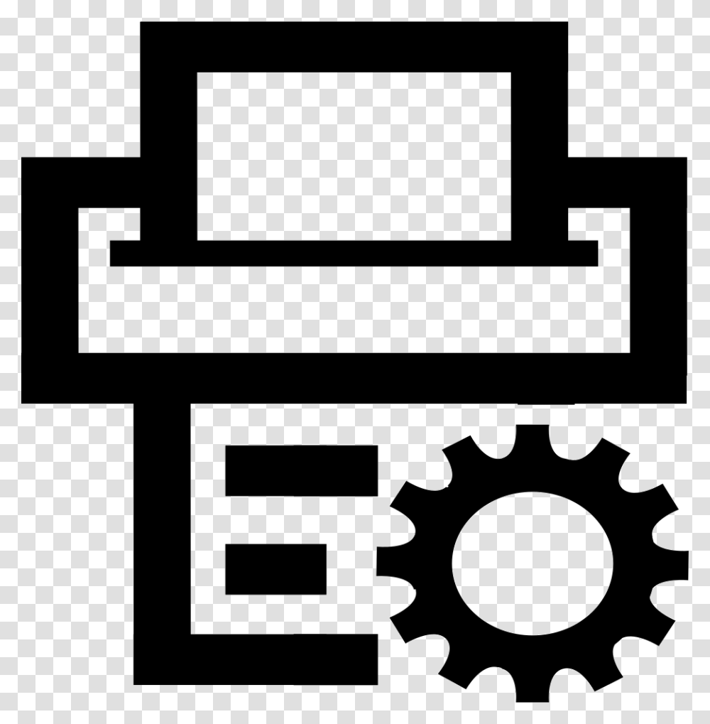 Print Setup Print Setting Icon, Machine, Stencil, Gear Transparent Png