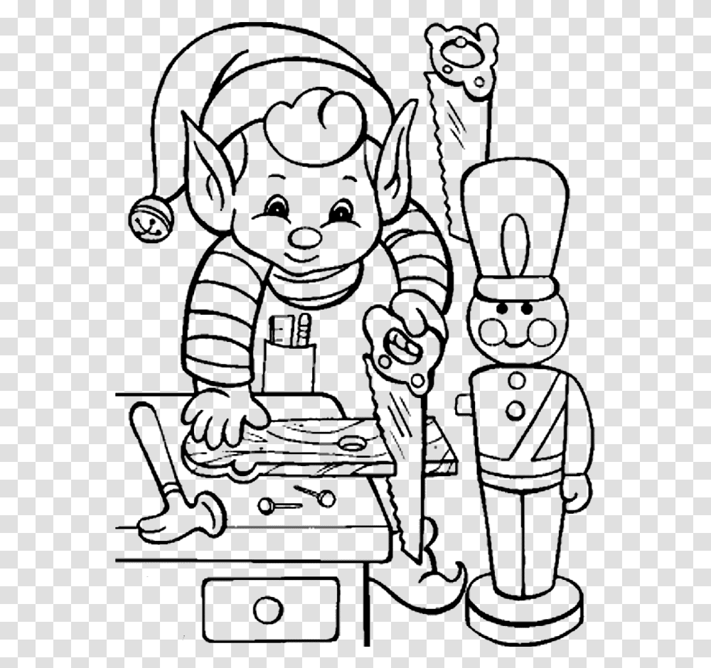 Printable Activity Elves In Christmas Coloring Pages Christmas Coloring Pages Of Elves, Doodle, Drawing, Sketch Transparent Png