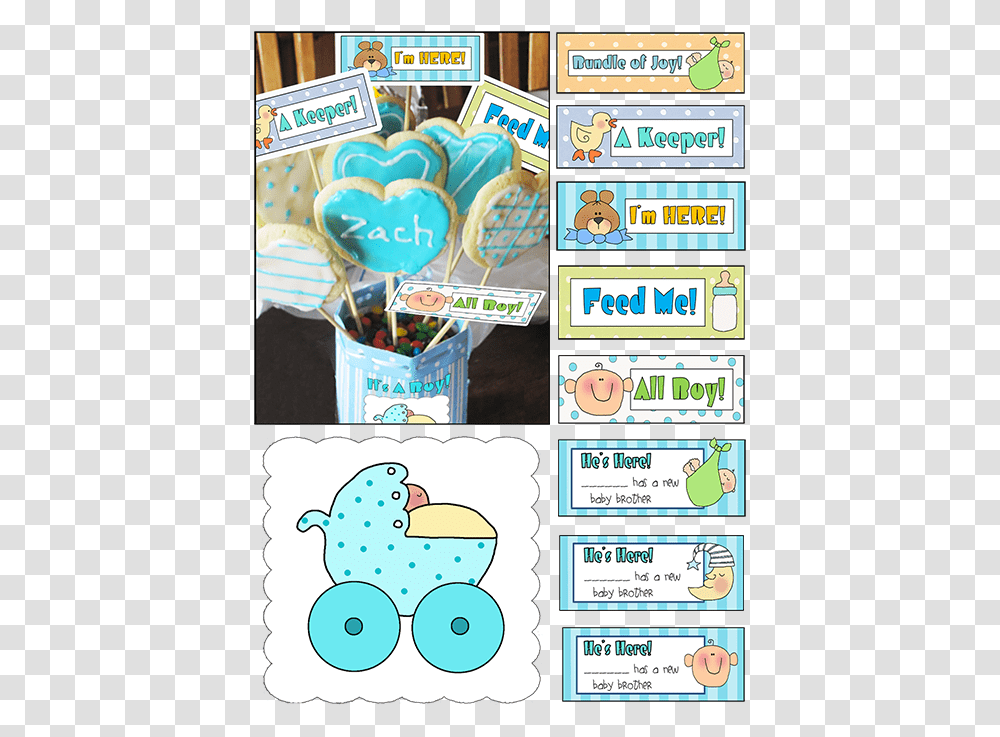 Printable Baby Shower Ideas Cookie Gram It's A Boy, Sweets, Food, Label Transparent Png