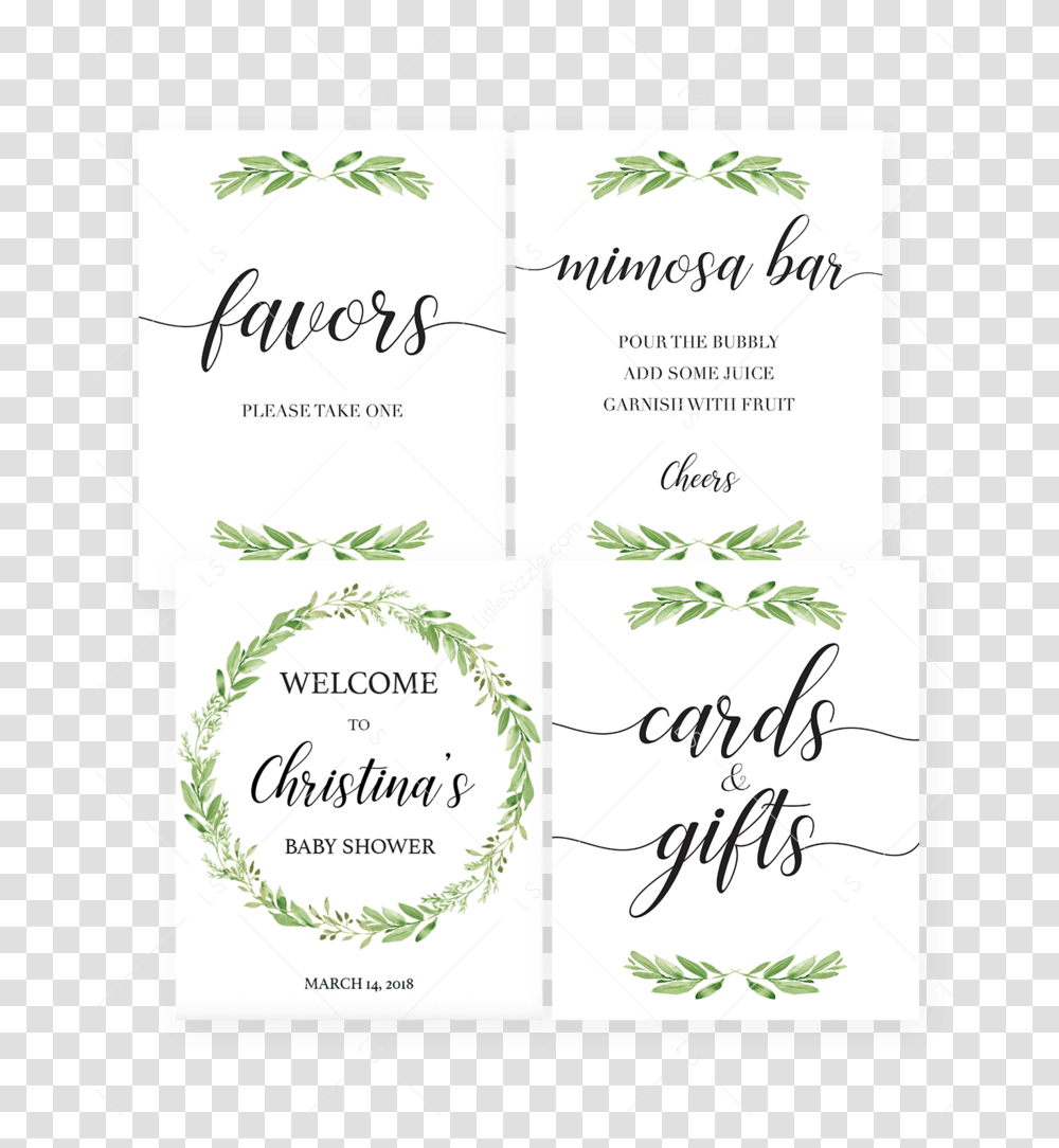 Printable Baby Shower Signs, Label, Plant, Menu Transparent Png