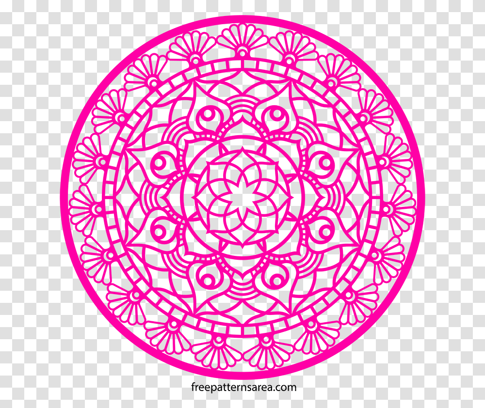 Printable Circle Mandala Silhouette Vector Design Circle Mandala Pattern, Ornament, Rug, Purple, Text Transparent Png
