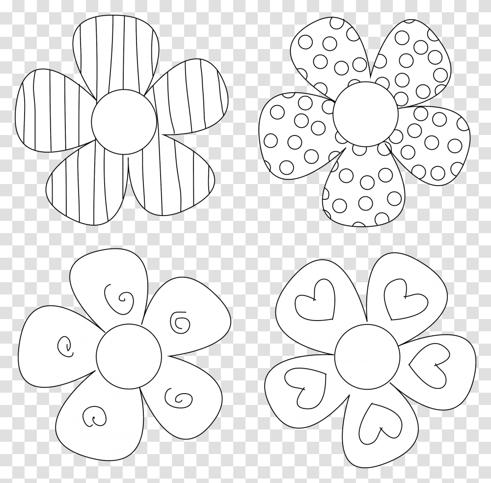 Printable Cut Out Flower On Paper, Drawing, Pattern, Doodle Transparent Png
