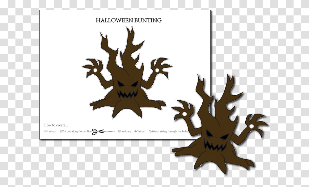 Printable Halloween Bunting Tree Fellowes Emblem, Dragon, Text, Symbol Transparent Png