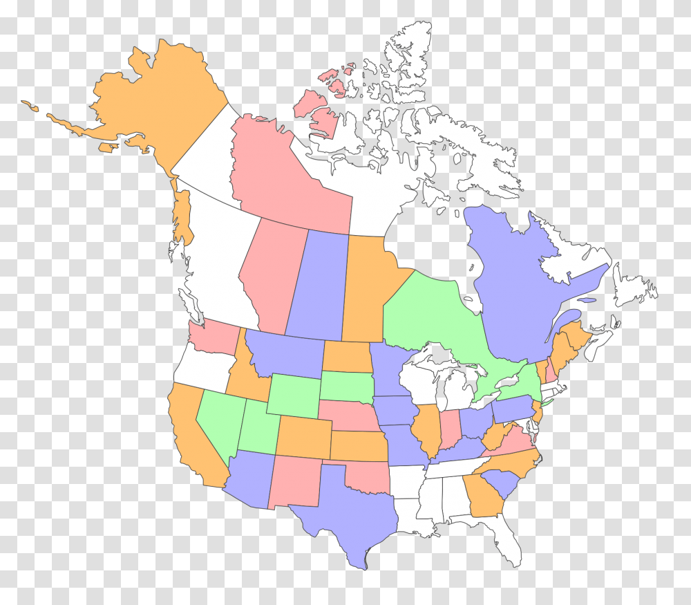 Printable Map Of Canada And Us No Sattes Us State Outlines No, Diagram, Plot, Atlas, Astronomy Transparent Png