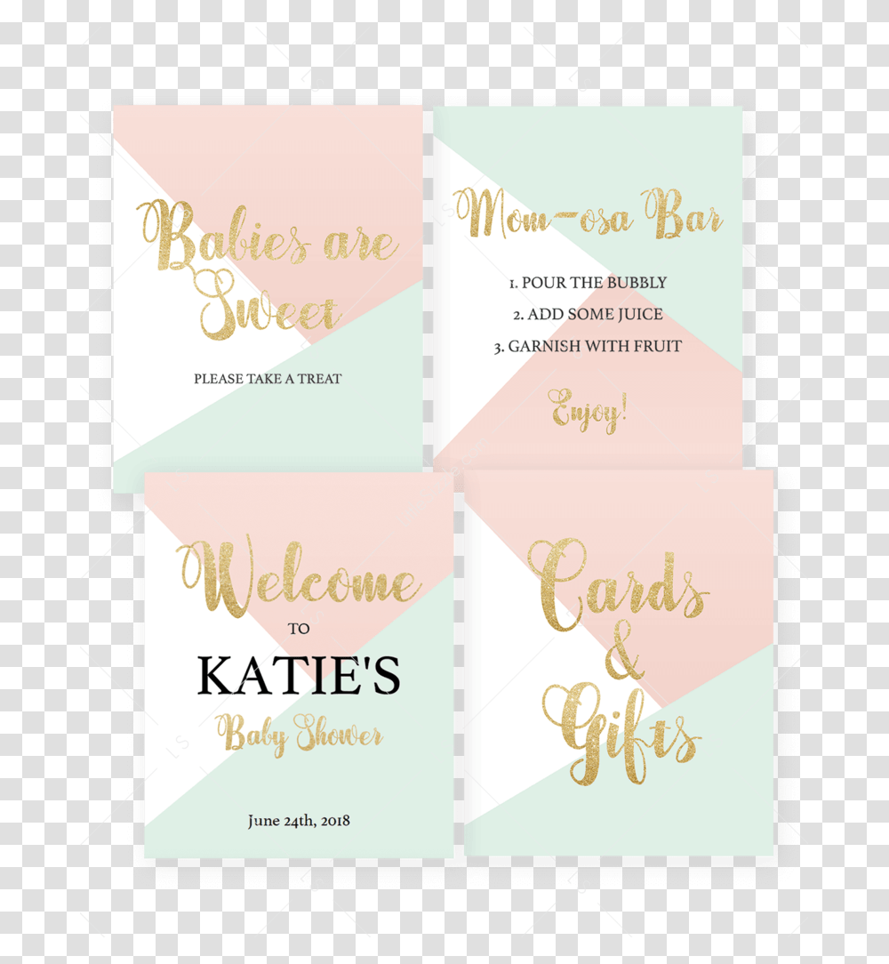 Printable Pastel Baby Shower Decor Pack By Littlesizzle Brochure, Flyer, Poster, Paper, Advertisement Transparent Png